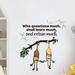 Zoomie Kids Questions Monkey Animal Life Cartoon Quotes Wall Decal Vinyl in Brown/Yellow | 30 H x 27 W in | Wayfair