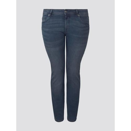 TOM TAILOR Damen Plus - Slim Jeans, blau, Gr. 52