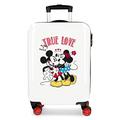 Disney Mickey True Love White Cabin Suitcase 38 x 55 x 20 cm Rigid ABS Combination Lock 34 Litre 2.6 kg 4 Double Wheels Hand Luggage