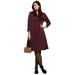 Plus Size Women's Glitter Knit Dress by ellos in Black Red (Size 26/28)