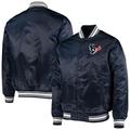 Men's Starter Navy Houston Texans Locker Room Satin Varsity Full-Snap Jacket