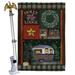 Breeze Decor Impressions Decorative Holly Lodge 2-Sided Polyester 40 x 28 in. Flag Set in Black/Brown | 40 H x 28 W x 4 D in | Wayfair