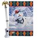 Breeze Decor Impressions Decorative Snowman Golf 2-Sided Polyester 40 x 28 in. Flag Set in Black/Gray | 40 H x 28 W x 4 D in | Wayfair