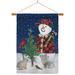 Breeze Decor Impressions Decorative Lumberjack Snowmen 2-Sided Polyester 40 x 28 in. Flag Set in Blue/Gray | 40 H x 28 W x 1 D in | Wayfair