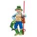 The Holiday Aisle® Fly Fisherman Hanging Figurine Ornament Plastic in Blue/Brown/Green | 4.5 H x 2.5 W x 0.5 D in | Wayfair