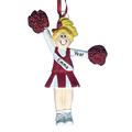 The Holiday Aisle® Cheerleader Uniform Blonde Hair Hanging Figurine Ornament Plastic in Brown/Yellow | 4.25 H x 3.25 W x 0.5 D in | Wayfair