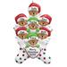 The Holiday Aisle® Stocking Bears Family of 7 Hanging Figurine Ornament Plastic in Brown/Green/Red | 5.5 H x 3.5 W x 0.5 D in | Wayfair