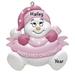 The Holiday Aisle® 1st Christmas Snowbaby Hanging Figurine Ornament Plastic in Pink | 3.75 H x 3.5 W x 0.5 D in | Wayfair