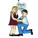 The Holiday Aisle® Proposing Couple Blonde Engagement Hanging Figurine Ornament Plastic in Blue/Brown/Yellow | 4.25 H x 3 W x 0.5 D in | Wayfair