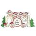 The Holiday Aisle® Noel Family of 6 Hanging Figurine Ornament Plastic in Green/Red | 3 H x 5.5 W x 0.5 D in | Wayfair