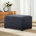 The Twillery Co.® Pizarro Textured Grid Stretch Box Cushion Ottoman Slipcover Polyester/Microfiber/Microsuede in Gray | Wayfair