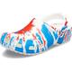 Crocs unisex-adult Classic Tie-dye Graphic Clog Clog, Red/White/Blue, 38/39 EU