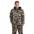 Yukirtiq Mens Padded Heavy Duty Overall Hard Wearing Quilted Mechanics Boiler Suit Warm Workwear Hooded Boilersuit Coverall with Reflective Tape, Camo, XL