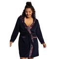 Ulla Popken Women's Frottee-Bademantel Bathrobe, Blue (Navy 75076076), 5XL