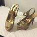 Jessica Simpson Shoes | J Simpson Elso Bege T Strap Platform Sandals #9.5m | Color: Brown/Tan | Size: 9.5