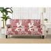 Winston Porter Patchwork Scalloped Printed Box Cushion Sofa Slipcover Metal, Size 40.0 H x 66.0 W x 22.0 D in | Wayfair