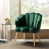 Armchair - Mistana™ Teen Lilly Armchair Wood/Velvet/Fabric in Green | 31.5 H x 26.4 W x 25.6 D in | Wayfair 1F38A5EB9E864B6E96D24753B45CD0FF