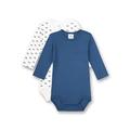 Sanetta Body Langarm (Doppelpack) Weiß und Blau | Hochwertiger und nachhaltiger Body für Jungen aus Bio-Baumwolle. Inhalt: 2er Set Baby Body 086