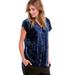 Plus Size Women's Crushed Velour Tee by ellos in Evening Blue (Size 10/12)