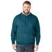 Men's Big & Tall Fleece Pullover Hoodie by KingSize in Heather Midnight Teal (Size 8XL)