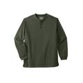 Men's Big & Tall Liberty Blues™ Easy-Care Ribbed Knit Henley by Liberty Blues in Deep Olive (Size 5XL) Henley Shirt