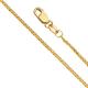 14k Yellow Gold 1.5mm Diamond Cut Round Wheat Chain Necklace with Lobster Claw Clasp - 24"