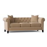 Willa Arlo™ Interiors Caspar 82" Velvet Rolled Arm Chesterfield Sofa w/ Reversible Cushions | 30 H x 82 W x 38 D in | Wayfair