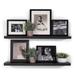 Rosalind Wheeler Bridgecliff 2 Piece Poplar Solid Wood Floating Shelf Wood in Black/Brown | 1.38 H x 48 W x 8 D in | Wayfair