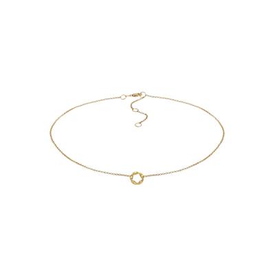 Elli PREMIUM - Choker Erbskette Kreis Design Twisted 375 Gelbgold Ketten 1 ct Damen