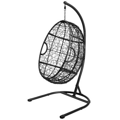 Costway Hanging Cushioned Hammock Chair with Stand -Gray