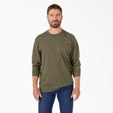 Dickies Men's Heavyweight Heathered Long Sleeve Pocket T-Shirt - Military Green Heather Size L (WL450H)