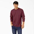 Dickies Men's Heavyweight Heathered Long Sleeve Pocket T-Shirt - Burgundy Heather Size 3 (WL450H)