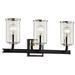 Aeon 20" Wide Carbide Black and Nickel 3-Light Bath Light