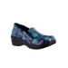 Wide Width Women's Leeza Slip-On by Easy Street in Purple Blue Batik (Size 9 W)