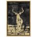 Art Remedy Zoo & Wild Animals Gold Stag Deer - Painting Print on Canvas in Black/Green | 15 H x 10 W x 1.5 D in | Wayfair 12536_15x10_CANV_PSGLD