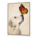 East Urban Home Golden Retriever Dog w/ Butterfly I - Graphic Art Print on Canvas Canvas, Wood in White | 36 H x 24 W x 1 D in | Wayfair