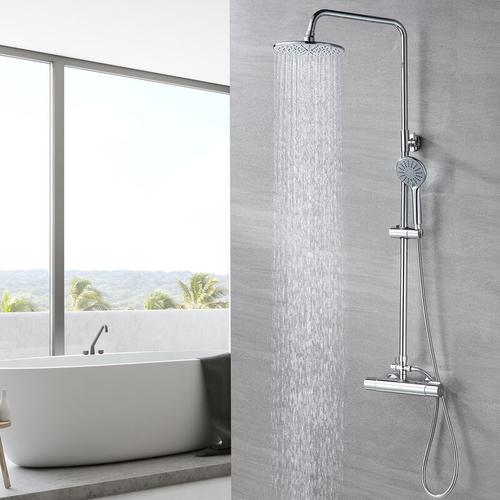 Auralum - Duschset Duschsystem Bad Regendusche mit Thermostat Duschset Duschsäule Duschsystem