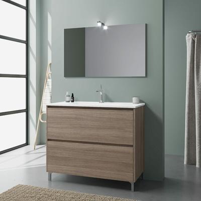 Kiamami Valentina - Schrank Mit Bodenstehendem Waschbecken 100 Cm Rovere Laguna Image