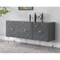 Everly Quinn 65" Wide Sideboard Wood in Gray | 31.25 H x 65 W x 18 D in | Wayfair 131DE048A723445488161CAD253673FC