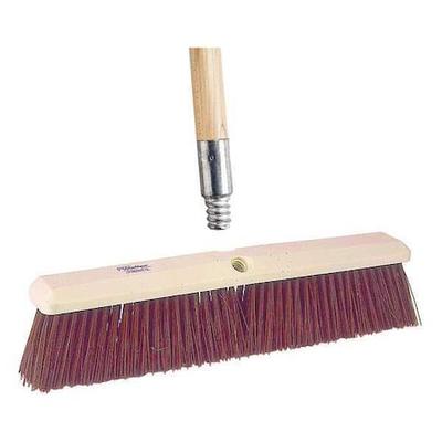 TOUGH GUY 59JM44 24 in Sweep Face Push Broom, Medium, Synthetic, Brown