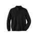 Men's Big & Tall Henley Shaker Sweater by KingSize in Black (Size 3XL)