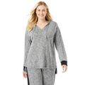 Plus Size Women's Hooded Marled Jersey Top by Dreams & Co. in Heather Charcoal Marled (Size 26/28)