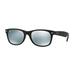 Ray-Ban RB2132 New Wayfarer Sunglasses Rubber Black Frame Green Mirror Silver Lenses 622/30-55