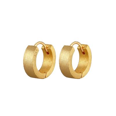 KUZZOI Herren Creolen Gebürstet 925 Sterling Silber Gold Image