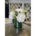 Joss & Main Ferdinand Peony Floral Arrangements in Vase Polysilk, Glass | 13.5 H x 18 W x 18 D in | Wayfair 4F5D8FB7F0F0498BAD781A75B42C954C