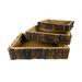 Millwood Pines Hille 3 Piece Wood Rectangle Decorative Bowl in Natural Wood in Brown | 1.75 H x 16 W x 16 D in | Wayfair