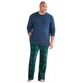 Men's Big & Tall Hanes® X-Temp® Pajama Set by Hanes in Navy Green Buffalo Plaid (Size 3XL)