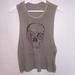 Brandy Melville Tops | Brandy Melville Skull Tank Muscle Shirt | Color: Tan | Size: One Size