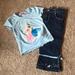 Disney Matching Sets | Girl’s Disney Princess Shirt & Capri Set | Color: Blue | Size: 6xg