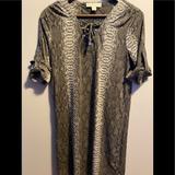 Michael Kors Dresses | Michael Kors Snakeskin Shift Dress Sz S | Color: Black/Brown | Size: S